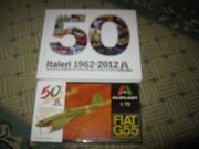 Italeri 50 vuotta 1962-2012 kirja ja Fiat G55 centauro 1/72 lentokone pienoismalli