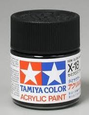  Semi gloss black X-18  10ml  acrylic  Tamiya       